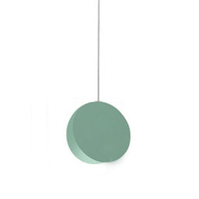 Contemporary Style Round Pendant Lamp Metal 1 Light Suspension Light