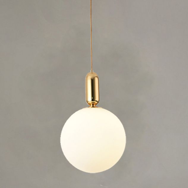 Weißer Globus Anhänger Leichtes nordischer Stil 1 Lichtdecke mit Glas für Wohnzimmer