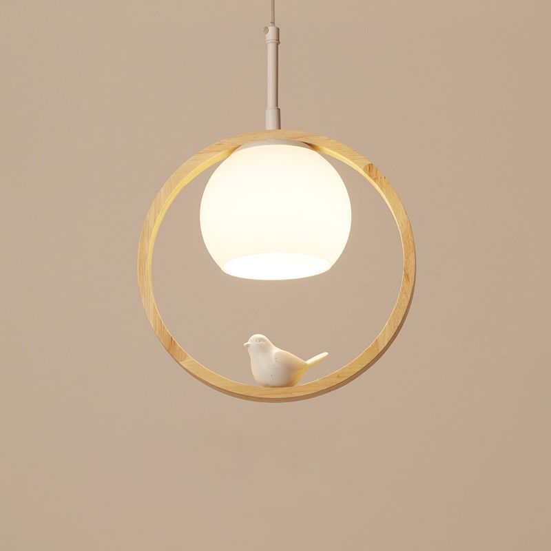 Luci a sospensione a sospensione rotonda lampada a sospensione bianca moderna con tonalità di vetro per ristorante