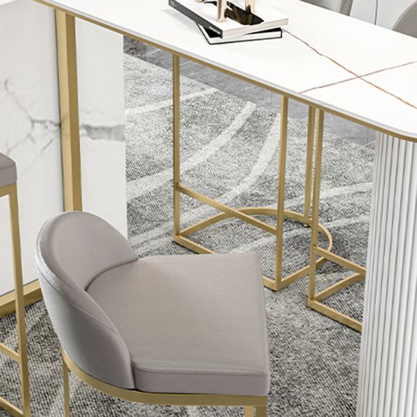 Modern 1/5 Pieces Bar Table Set Stone Counter Table with High Stools for Kitchen