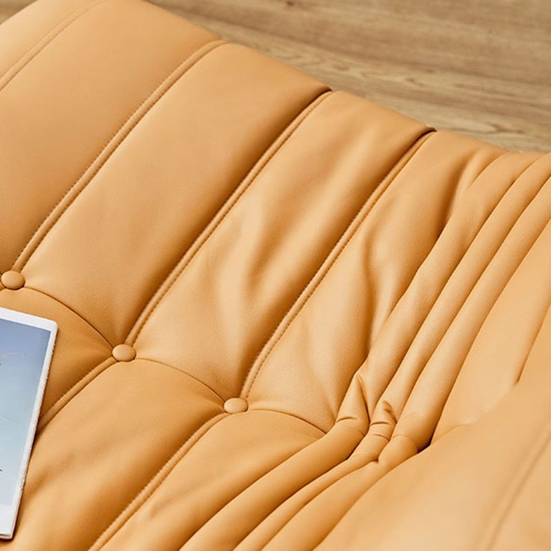 Faux Leather Ergonomic Accent Chair Tufted Back Armless Chair