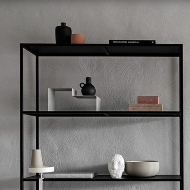 Industrial Metal Bookshelf Etagere Open Back Bookcase with Shelves