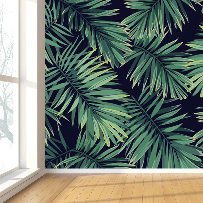 Leaves Pattern Mural Decal Tropical Decorative Kitchen Wall Covering, Made to Measure