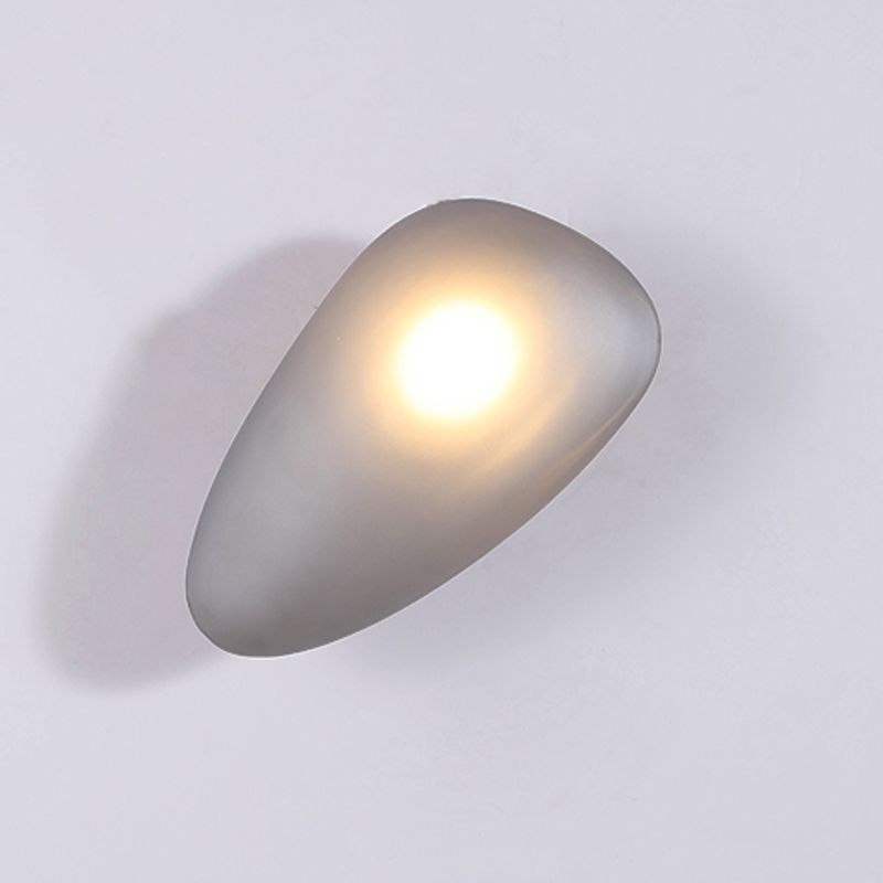 Nordic Style LED Wall Light Cobblestone Shape Wall Lamp with Glass Shade for Living
