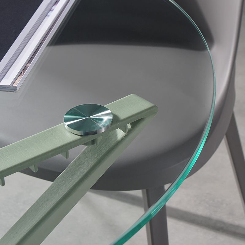 Tavolo da pranzo in stile moderno 31,5 "tavolo da pranzo in vetro rotondo in vetro per uso domestico