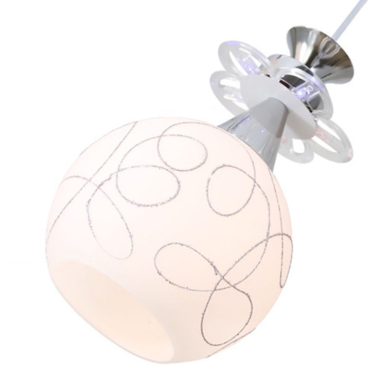 Witglas schaduw 3 lichten hanglampverlichting moderne chroom afwerking plafondarmatuur voor eetkamer