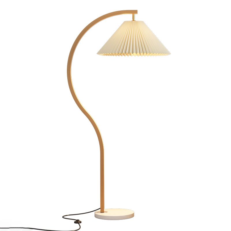 Cone Floor Standing Lamp Modern Style Floor Light with Fabric Shade