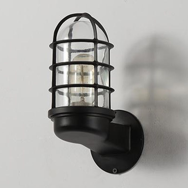 Glass Shaded Lighting Industrial Metallic Wall Light for Foyer