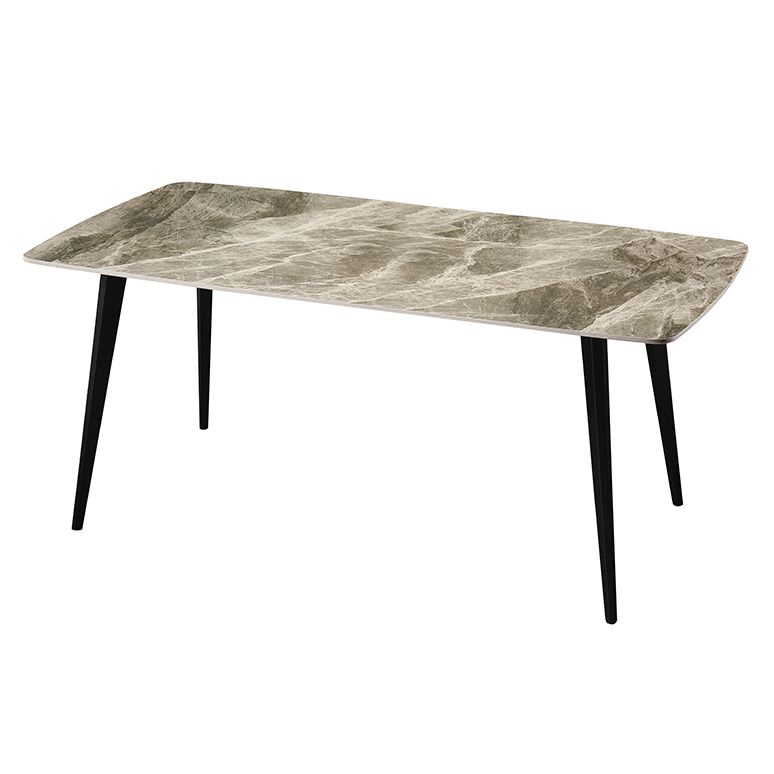 Metal Modern Rectangle Dining Table Sintered Stone Dining Table for Kitchen and Dining Room