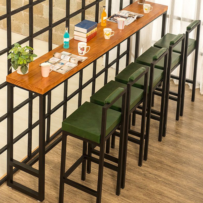 Industrial Solid Wood Bar Table Rectangle Dining Table for Kitchen Living Room