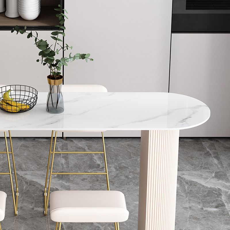 Modern Free Form Bar Set 1/2/5 Pcs Stone Bar Table with  Upholstered Stools