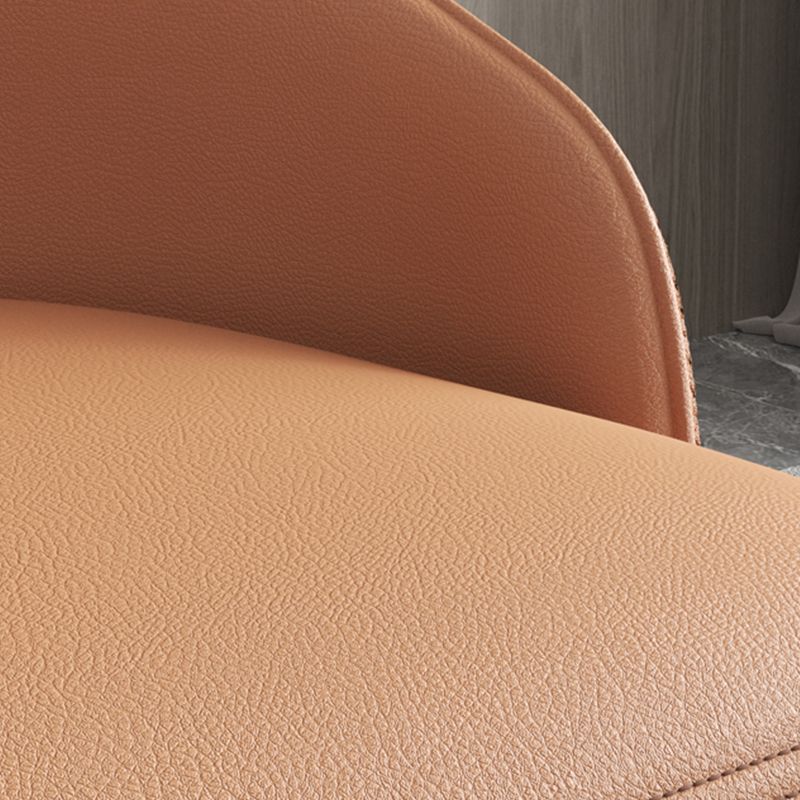 Industrial Style Side Chair Leather Side Dining Chair with Metal Base