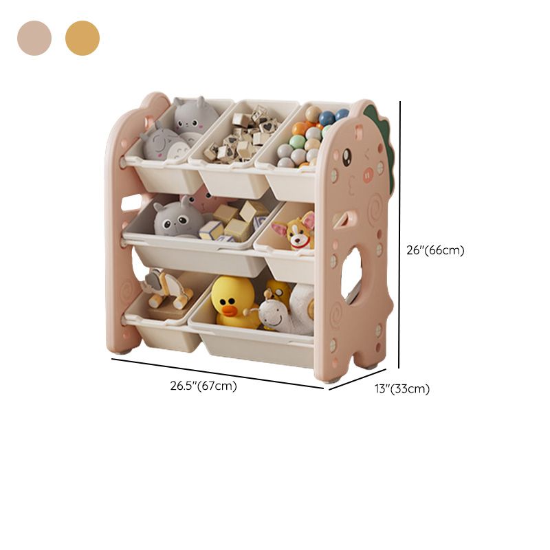 Contemporary Animals Plastic Toy Organizer Freestanding Closed Back Non-Skid