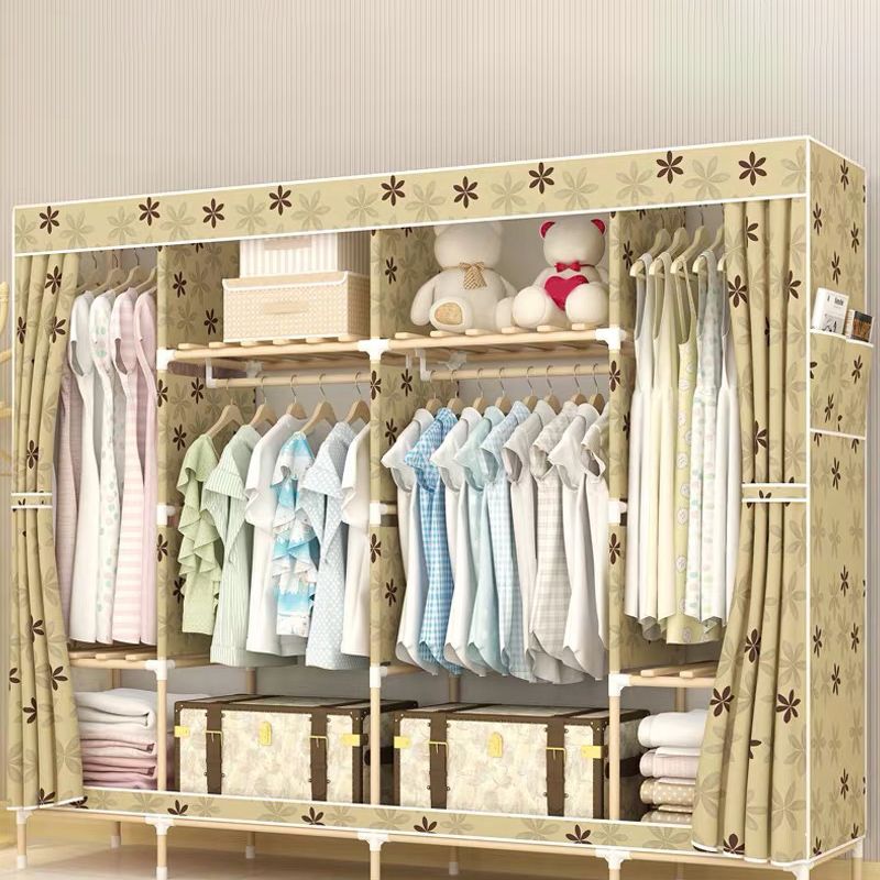 Contemporary Style Wardrobe Solid Wood Wardrobe Closet with Legs