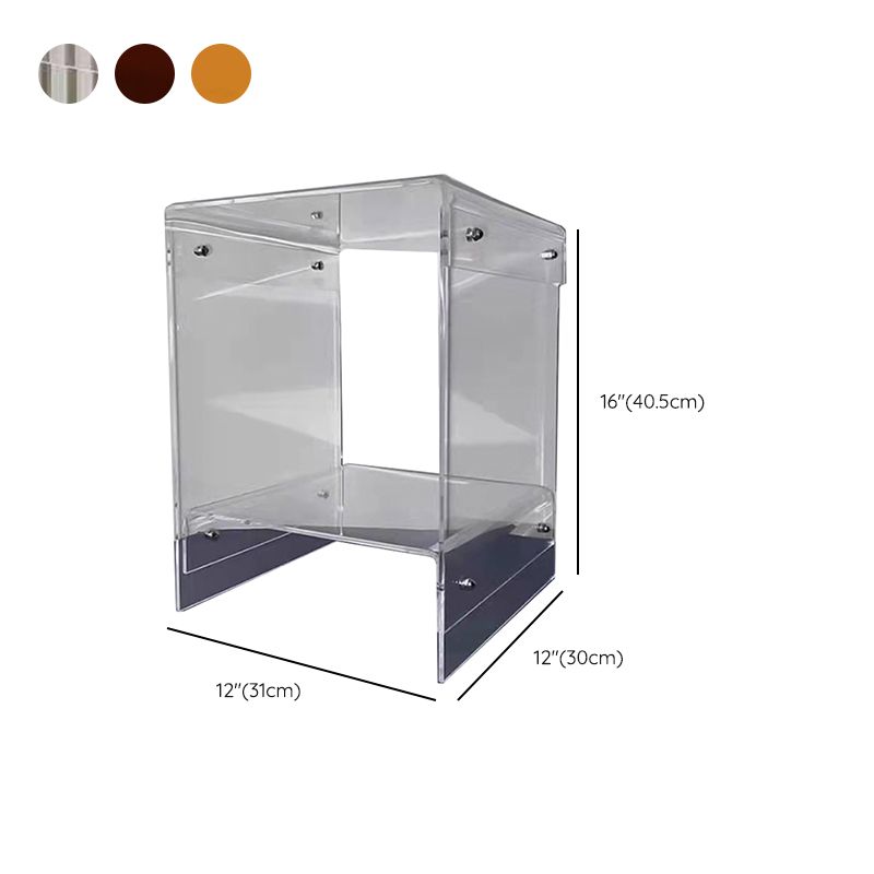 Plastic Side End Table 15.94" Wide Sled Sofa Side Accent Table