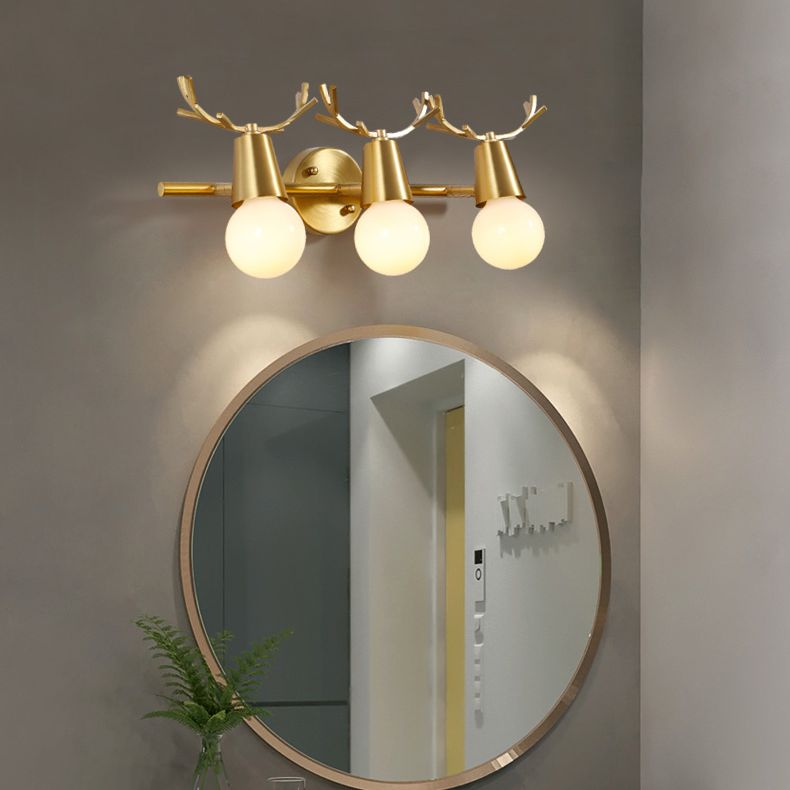 Antler-shaped Vanity Wall Light Nordic Light Extravagant Style Copper Vanity Lamp