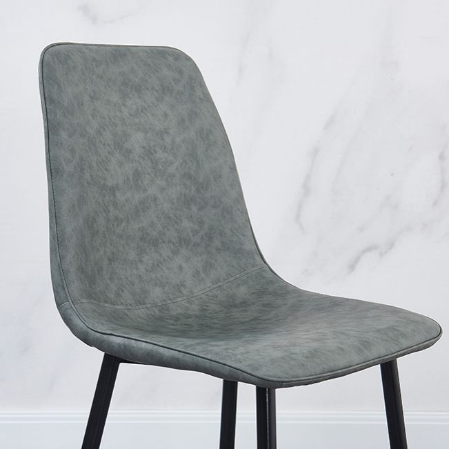 Chaises de salle à manger contemporaines en métal sans accoudoirs en cuir PU (Ensemble de 2)