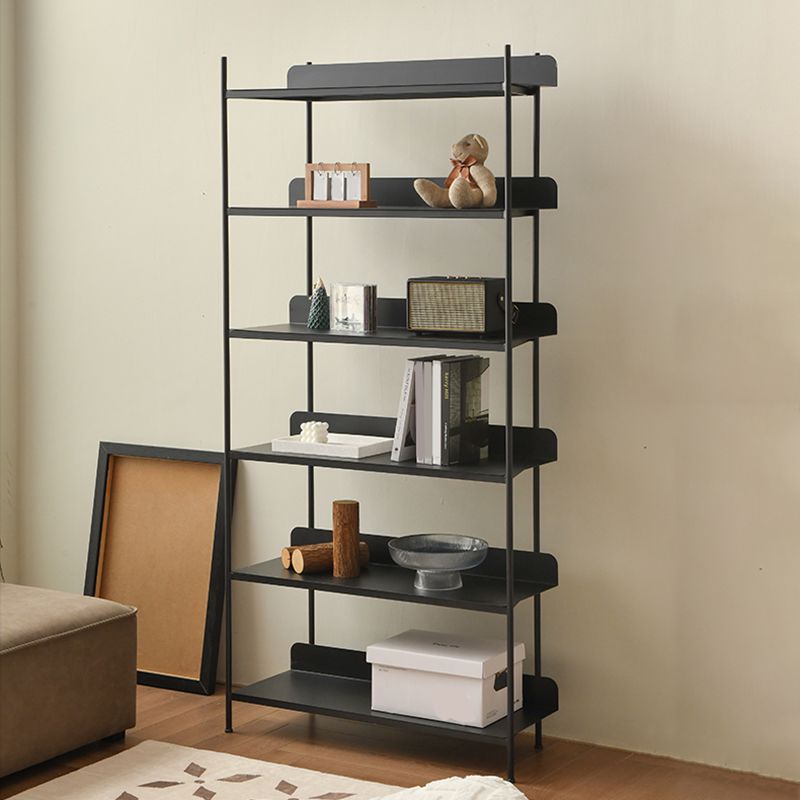 Industrial Etagere Bookshelf Metal Shelves Included Open Back Bookcase
