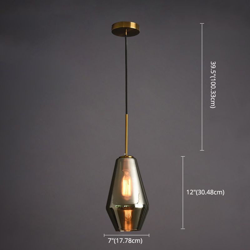 1 pendentif suspendu léger de style industriel en verre