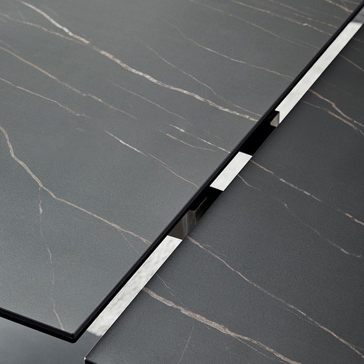 Minimalist Foldable Dining Set Standard Height with Black Base Dining Room Set for Home Use