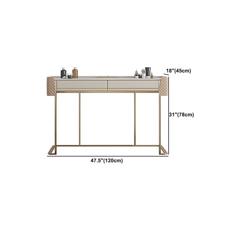 Bedroom Make-up Vanity in Matte Finish Stone Top Dressing Table
