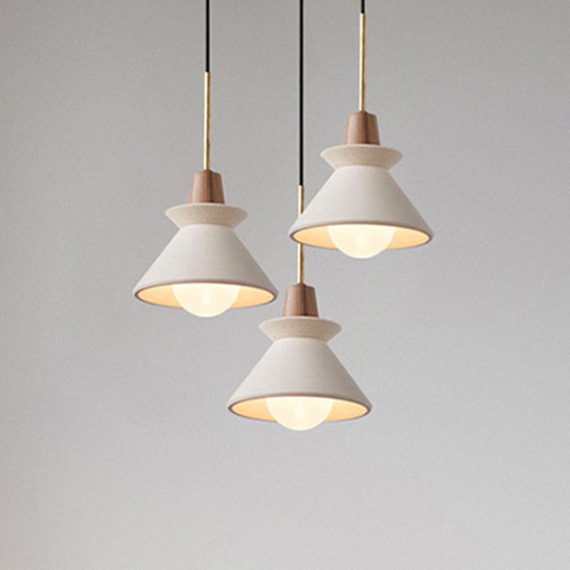 Modern Simplicity Cone Ceiling Chandelier Cement Hanging Light for Living Room