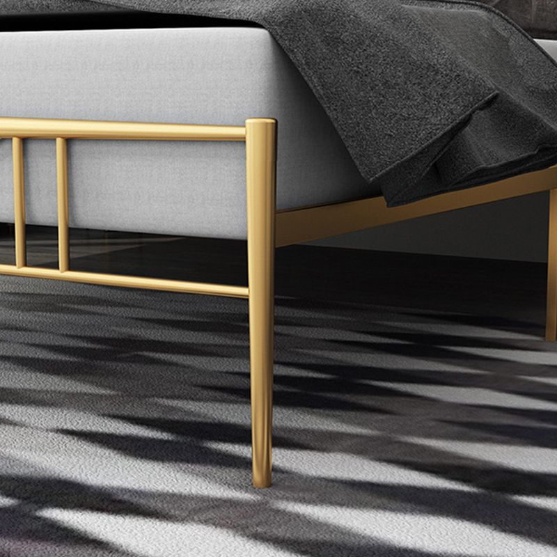 Gold and Black Bed Frame Iron Open-Frame Bed with Custom Gold Legs