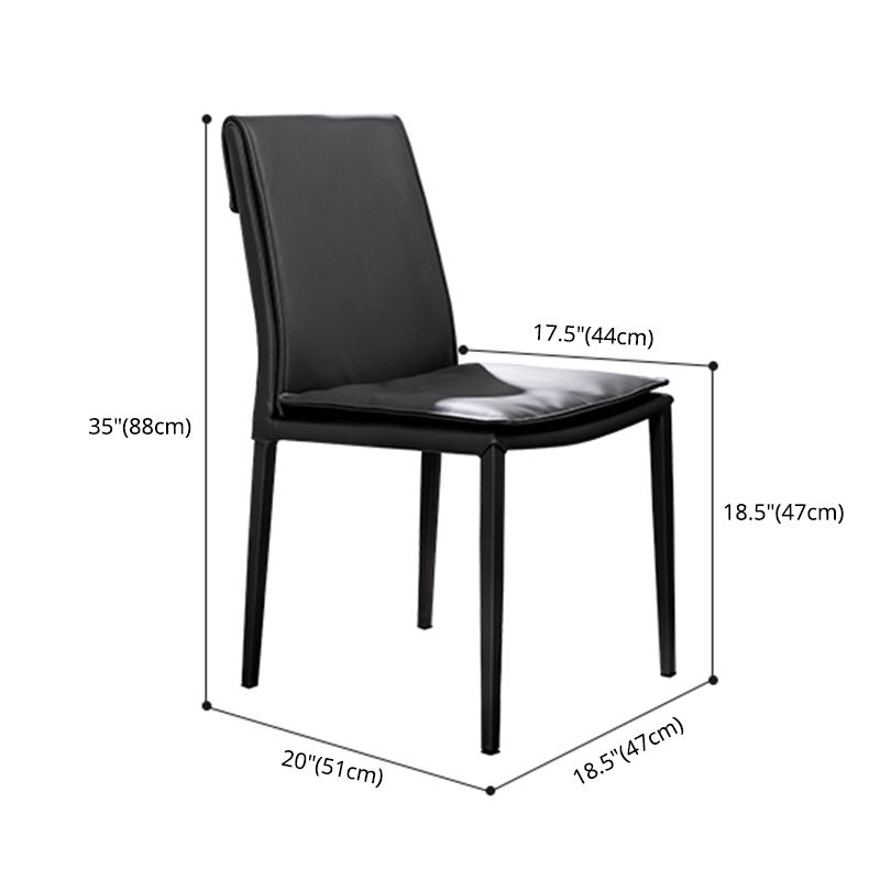 Chaise d'appoint de style moderne pour la maison, chaise de salle à manger rembourrée en métal à dossier solide (Ensemble de 2)