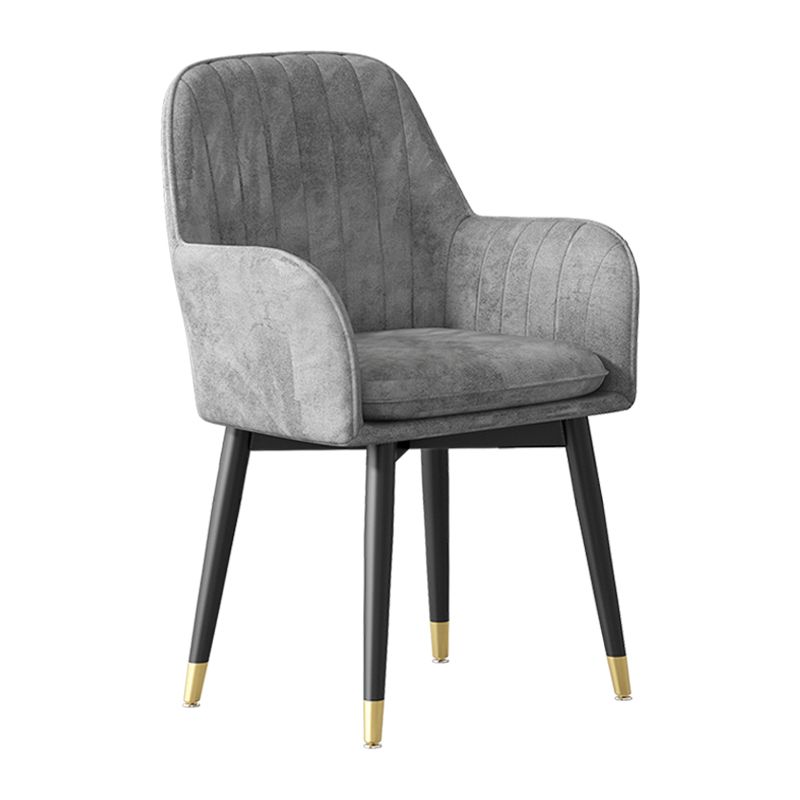 Glam Upholstered Arm Chair Velvet Parsons Dining Chair for Dining Room