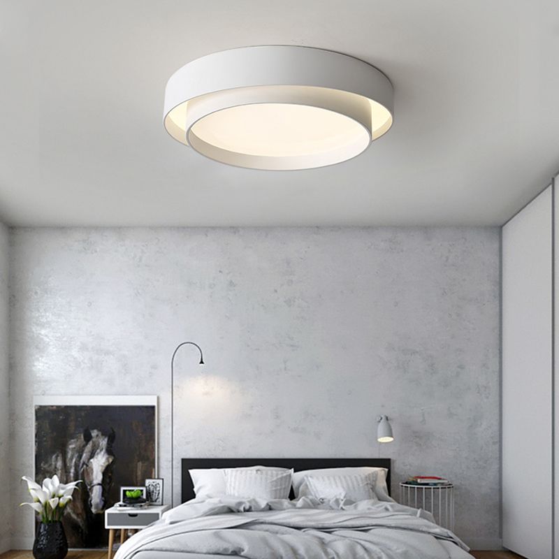 Lacquered Iron LED Ceiling Light in Modern Minimalist Style Acrylic Circular Flush Mount