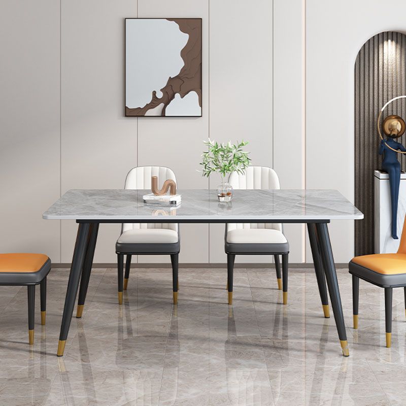 Modern Dining Table Rectangle Sintered Stone Dinner Table for Dining Room