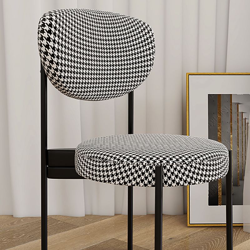 Glam Style Upholstered Side Chair Open Back Dining Side Chair