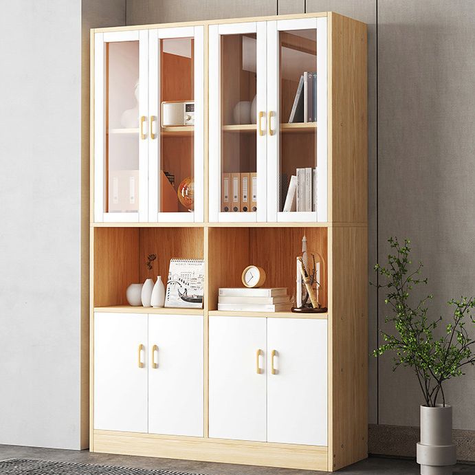 Contemporary Shelf Bookcase with Doors Vertical Bookshelf for Study Room
