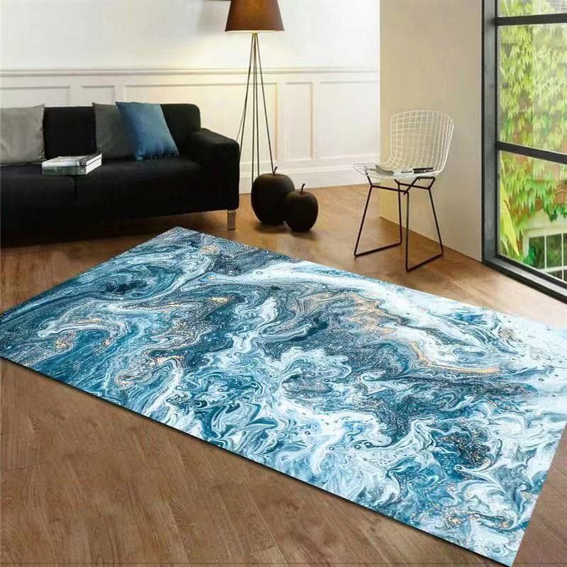 Contemporary Rug Fancy Abstract Pattern Area Carpet Polyester Stain Resistant Carpet for Living Room