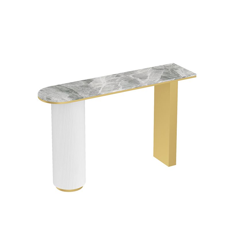 Glam Half Moon Console Table Marble Stain Resistant Scratch Resistant Console