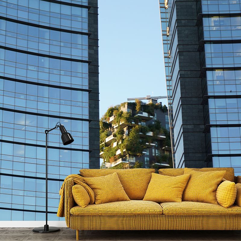 City Building Photo Wall Mural Wallpaper for Bedroom Living Room, Water Resistant