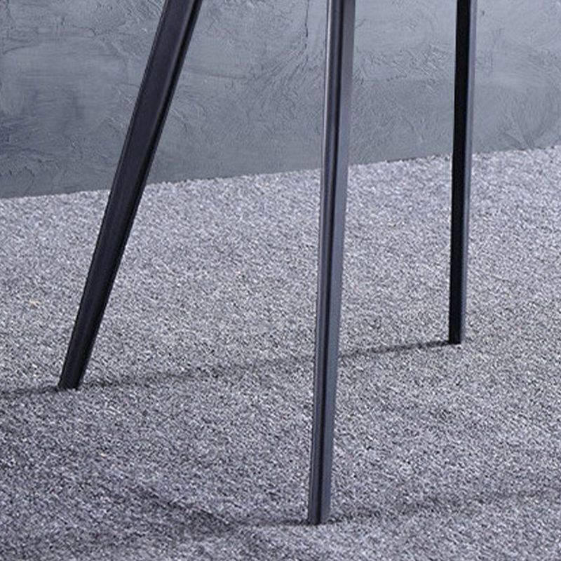 Faux Leather Kitchen Dining Chair Metal Base Armless Chair in Grey