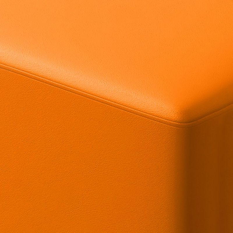 Contemporary Pouf Ottoman Faux Leather Upholstered Solid Color Square Ottoman