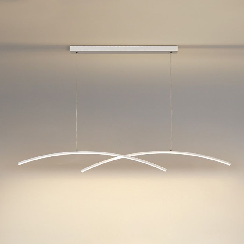 Modern Style Island Hanging Light LED Island Light with Silica Gel Shade for Dining Room