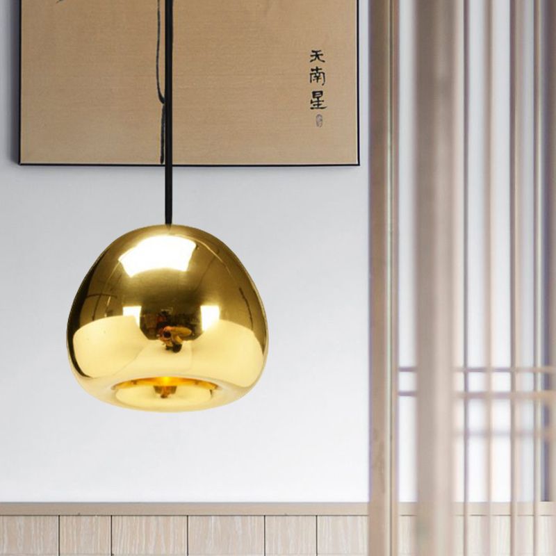 Apple Shaped Pendant Light Nordic Glass 1 Light Sliver/Gold/Rose Gold Hanging Light