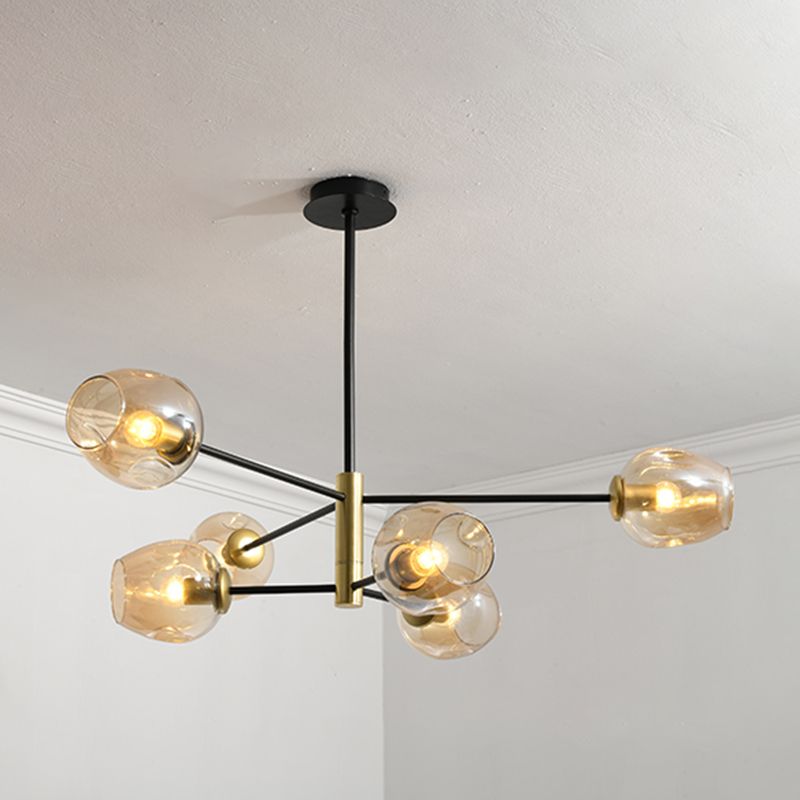 Modern Jar-Shaped Chandelier Lights Glass Chandelier Light Fixture for Living Room