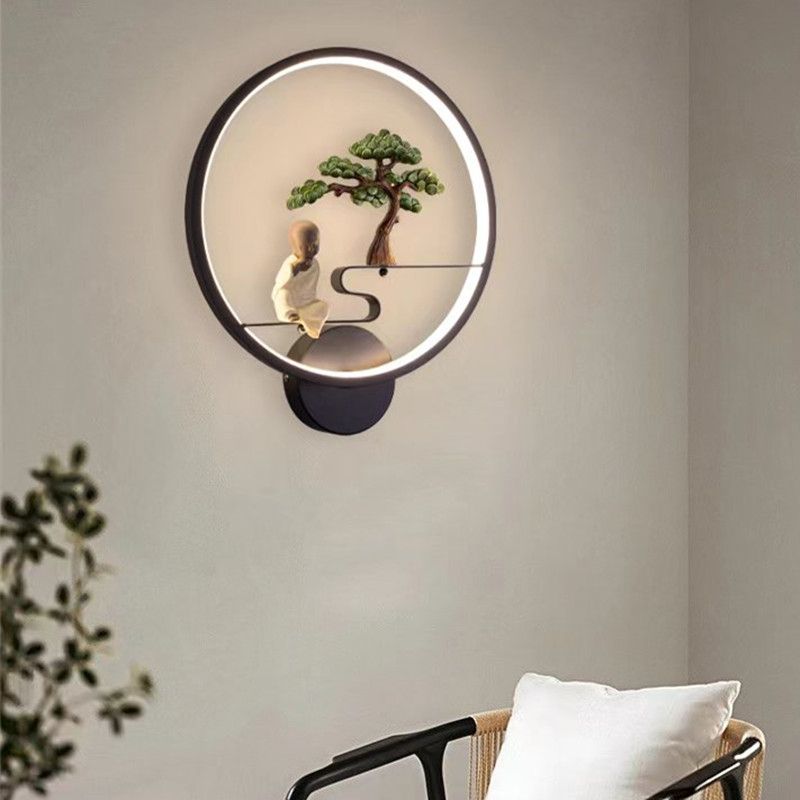 Modern LED Wall Mount Light 1-Light Wall Lamp with Acrylic Shade for Living Room