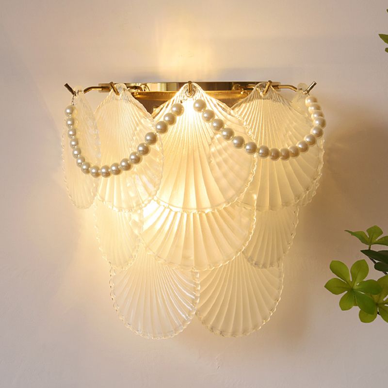 Wall Light Fixture Modern Style Glass Shaded Wall Mount Lighting