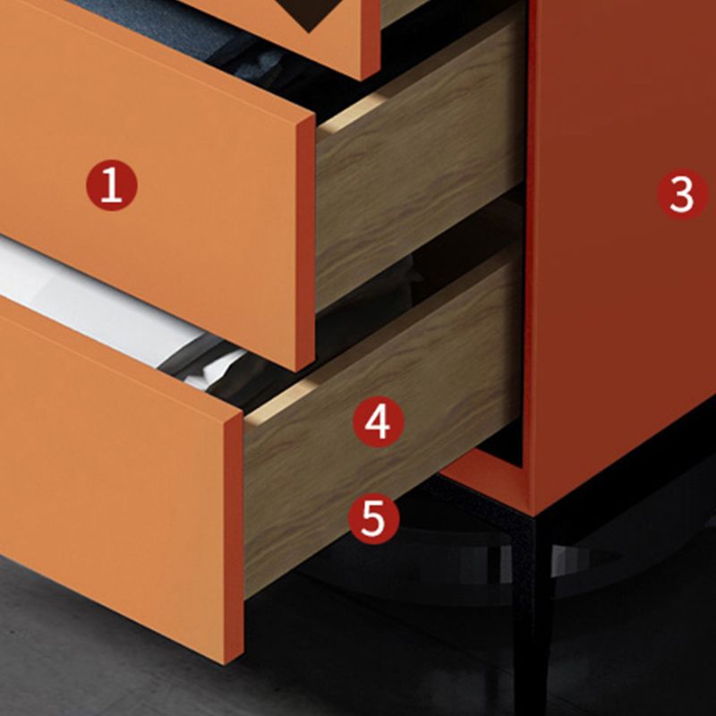 Contemporary Rectangle Accent Chest With3/4 Drawers and Straight Legs