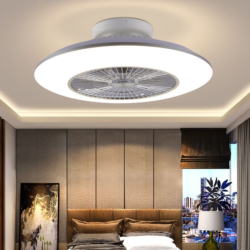 Acryl weiße LED -Deckenelement in der modernen Einfachheit Eisenkreisende Deckenventilator für Schlafzimmer