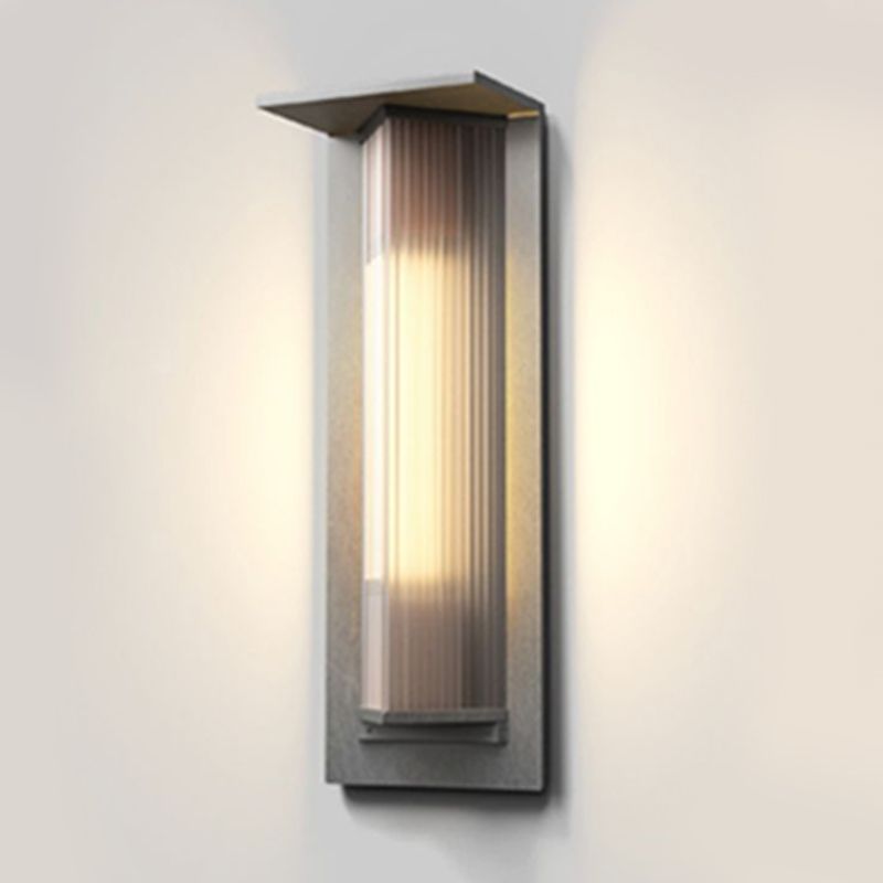 Contemporary Wall Sconce Black Outdoor Wall Light Fixture with Metal