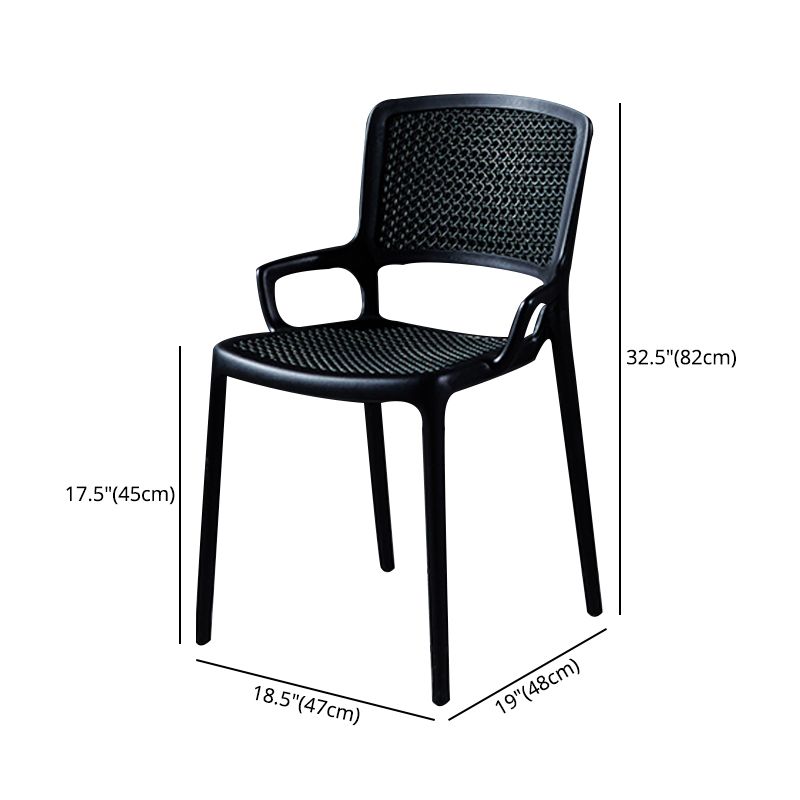 Contemporary Side Plastic Dining Room Chair Open Back Dining Side Chair for Home Use
