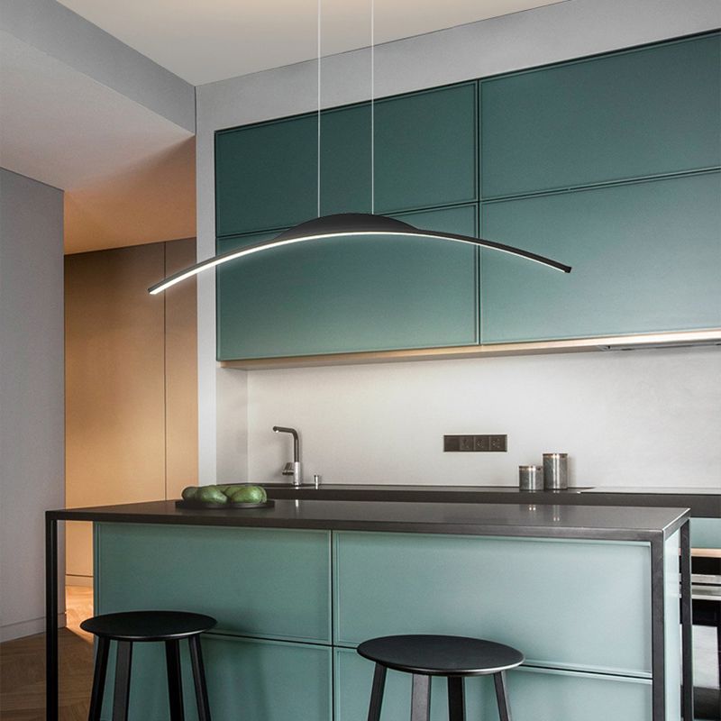 Linear Island Lighting Modern Kitchen Island Lighting Metal 1 Light Island Chandelier