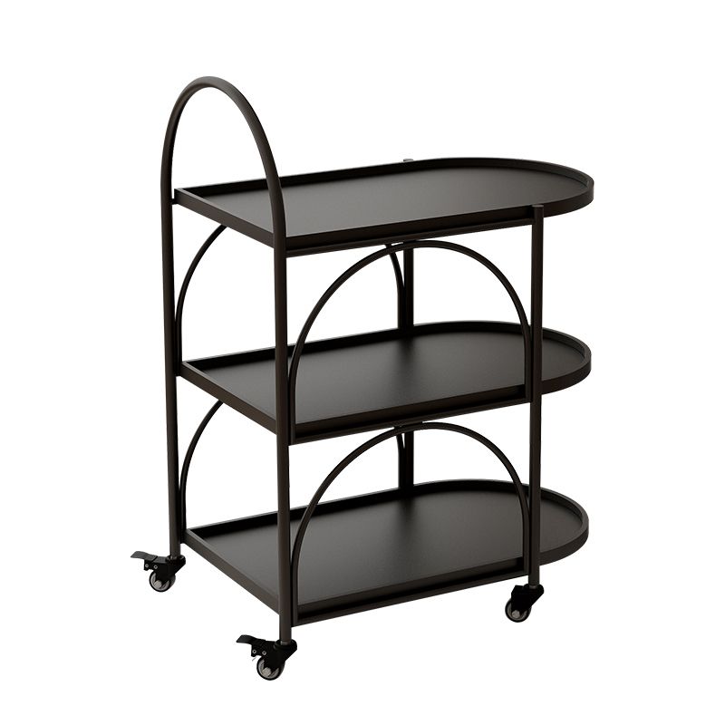 Oval 3-Tier End Table with Casters Modern Side Table with Wheels