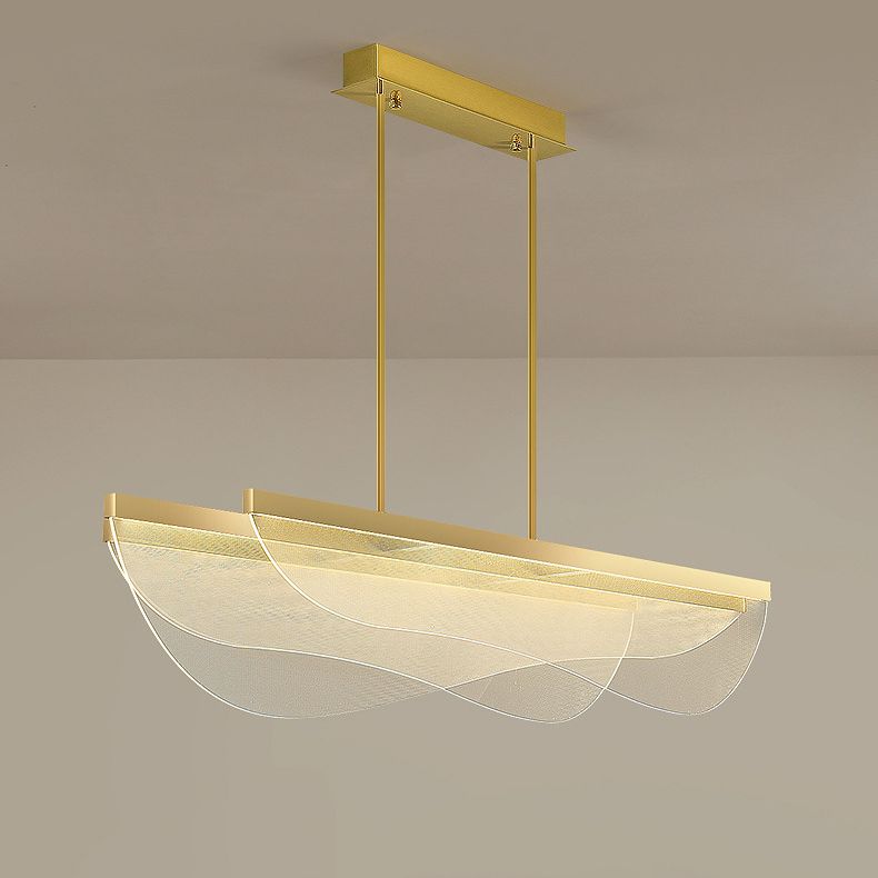 Modern Lighting Chandelier Island Lighting Fixtures Metal 3 Light Island Lights in Gold